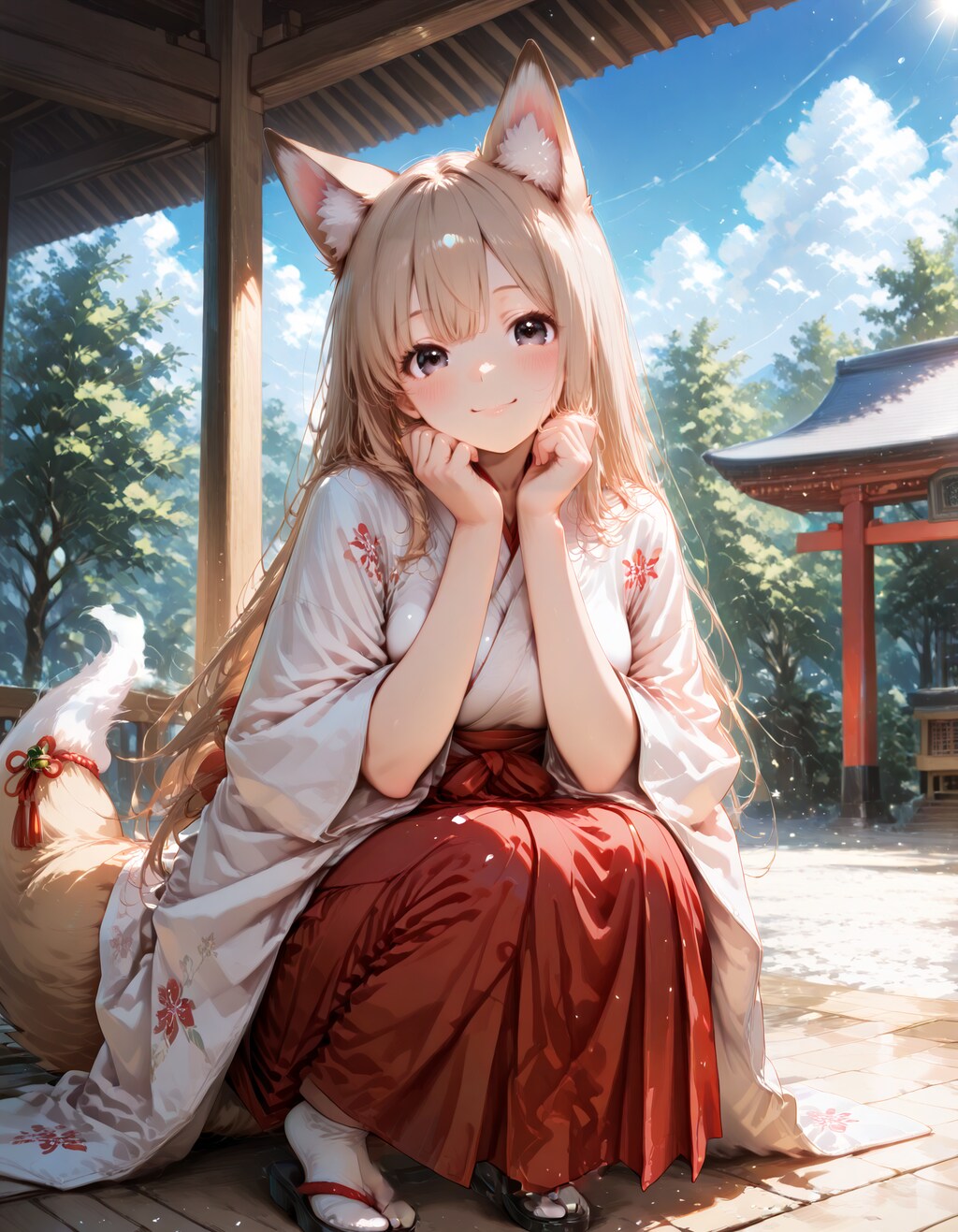 狐巫女に会える神社