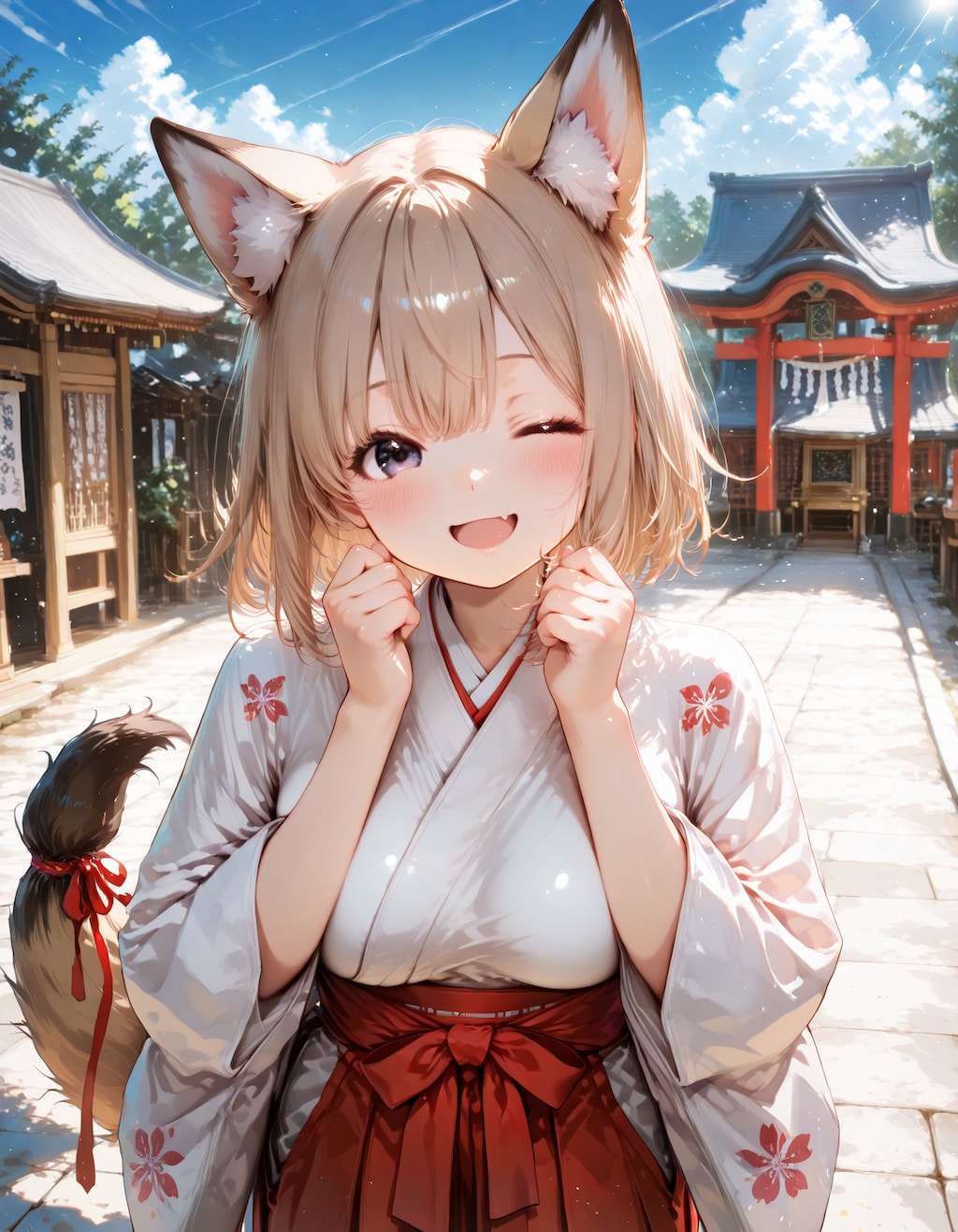 狐巫女に会える神社