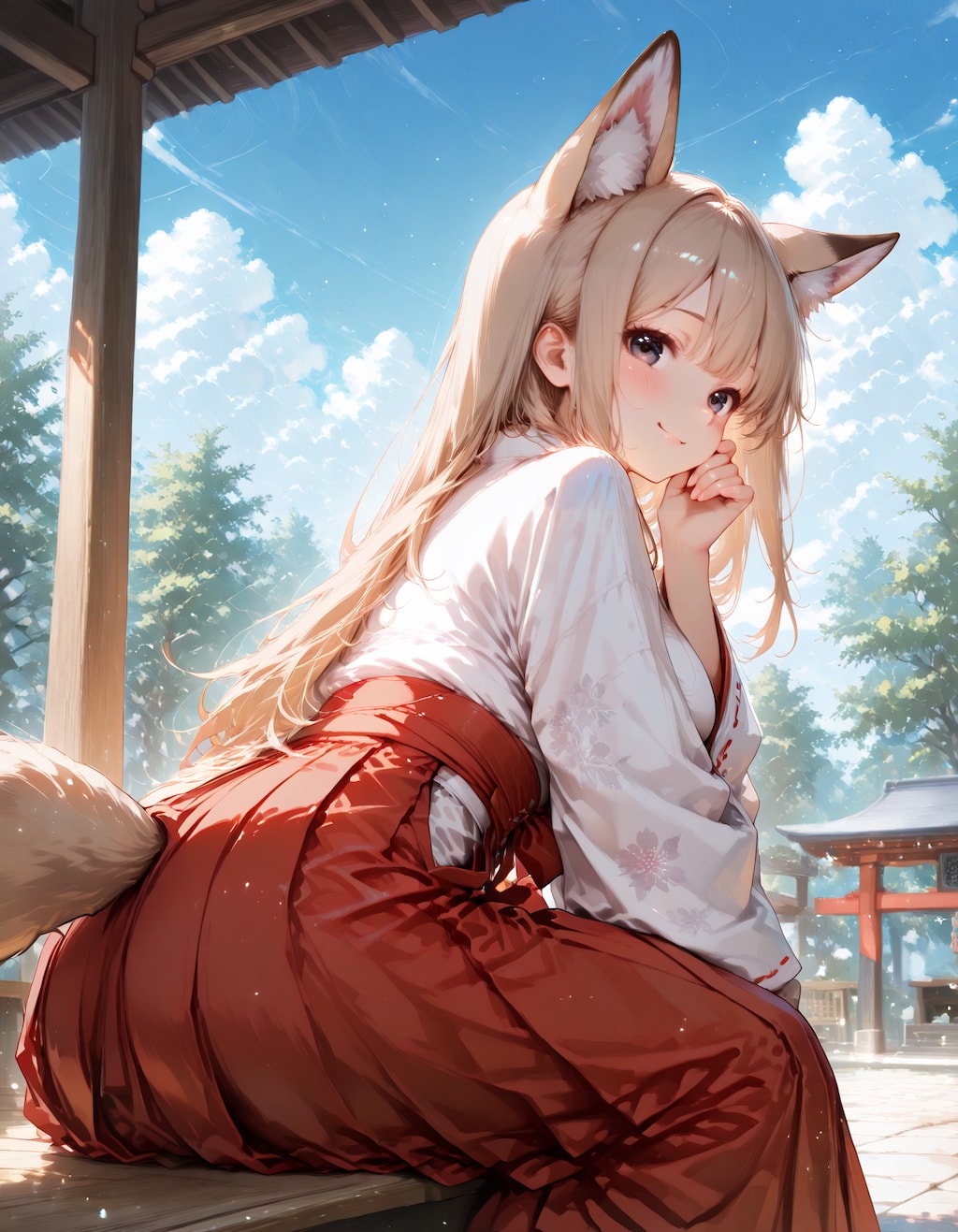 狐巫女に会える神社