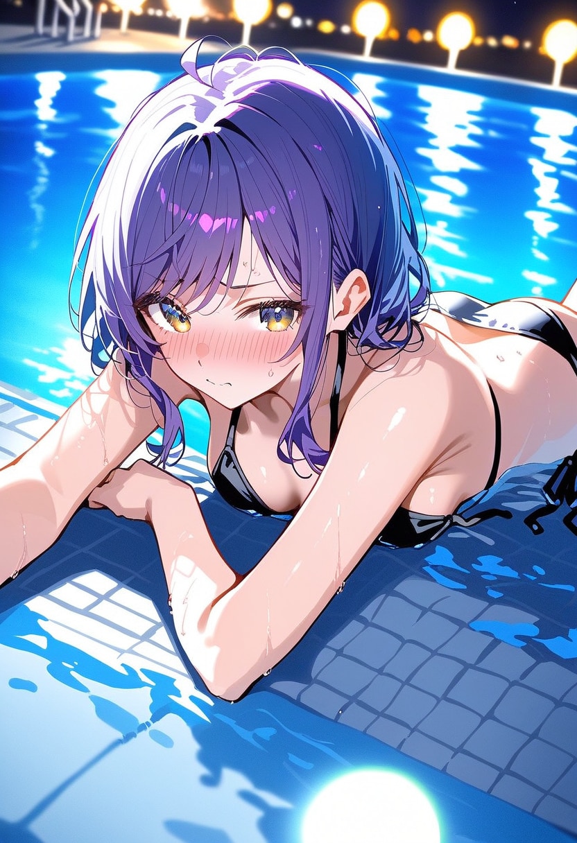 Days AI「黒いビキニ水着の美少女」