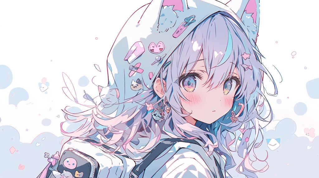 猫耳フードの少女と輝く日常