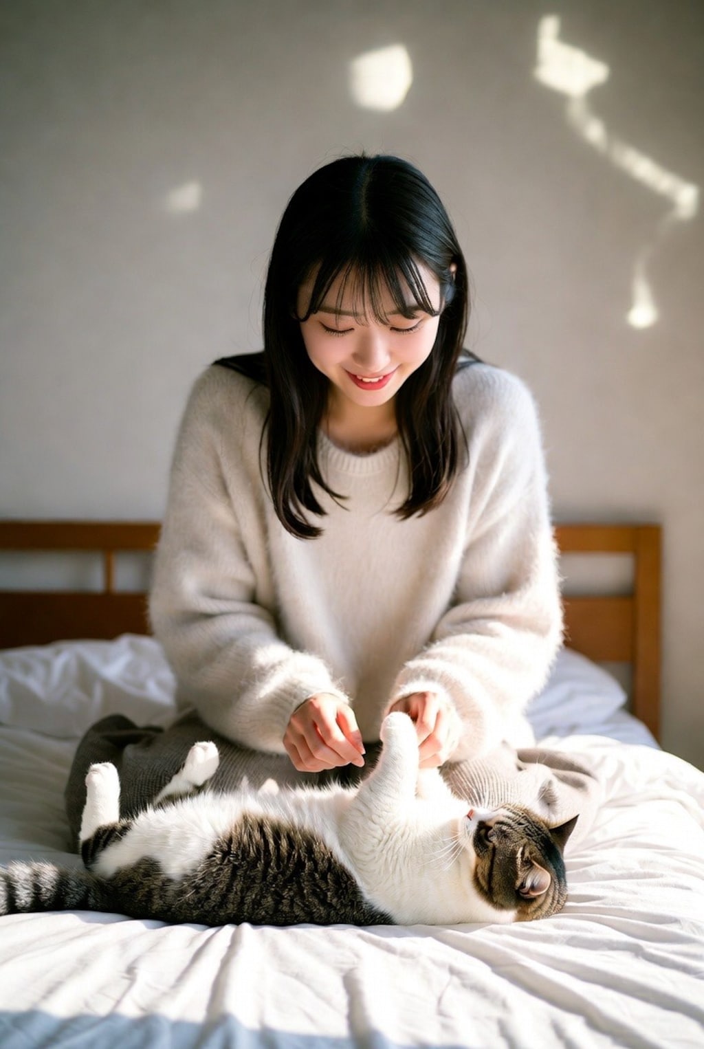 ふわふわじゃれあう