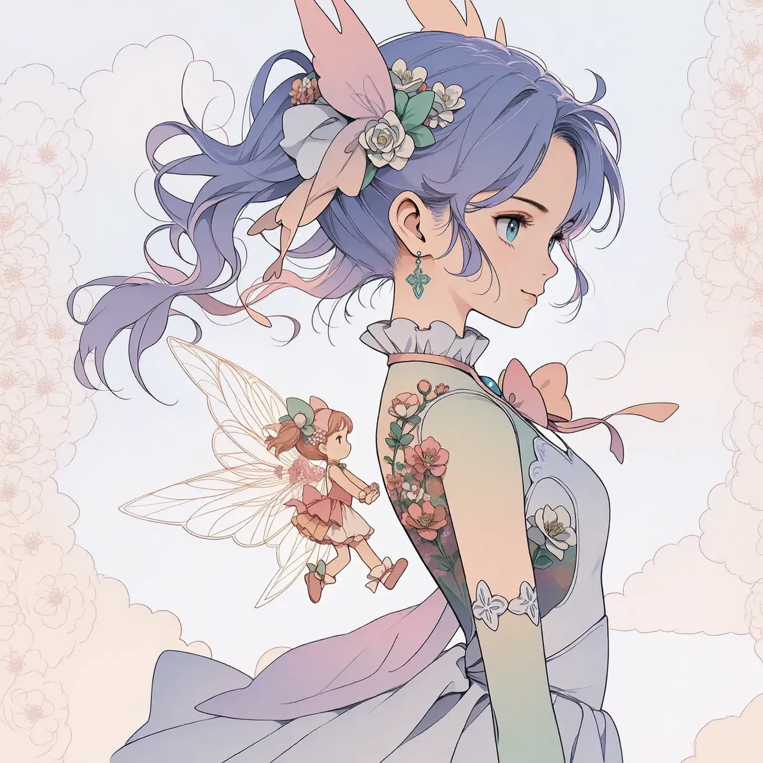 【花と翼】04妖精 | の人気AIイラスト・グラビア