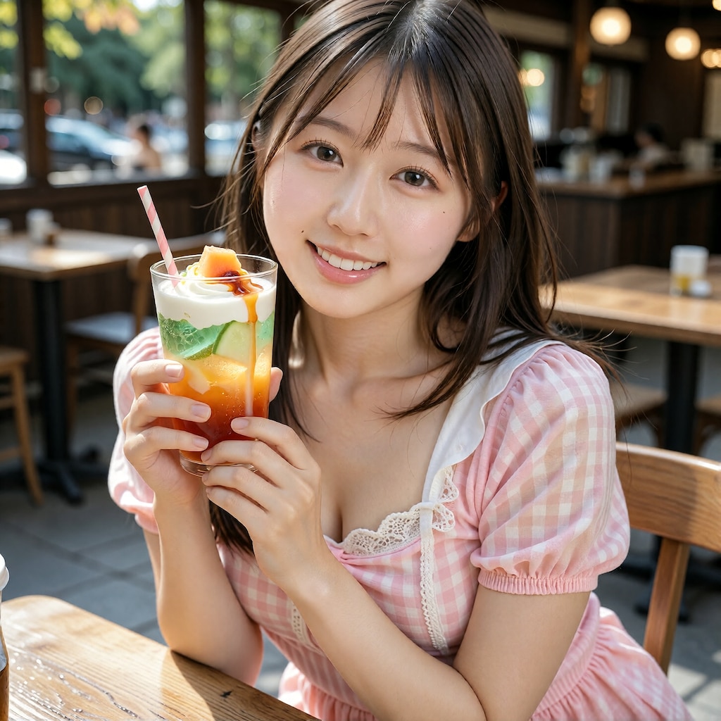 パフェにご満悦