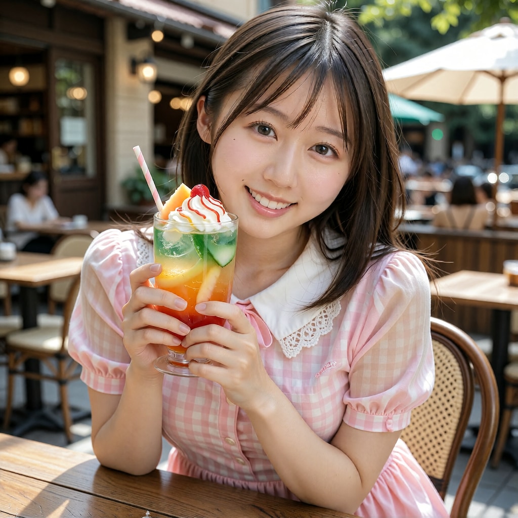 パフェにご満悦