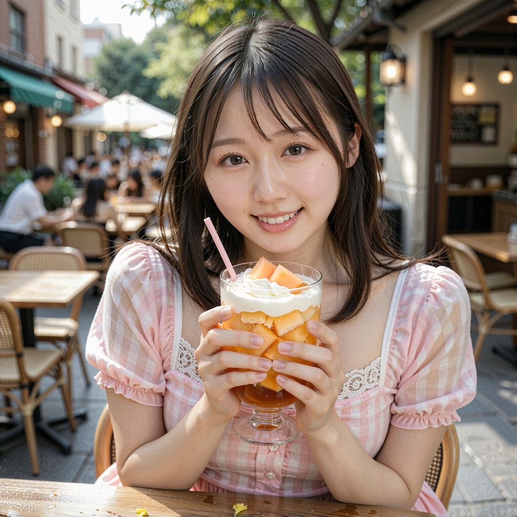 パフェにご満悦