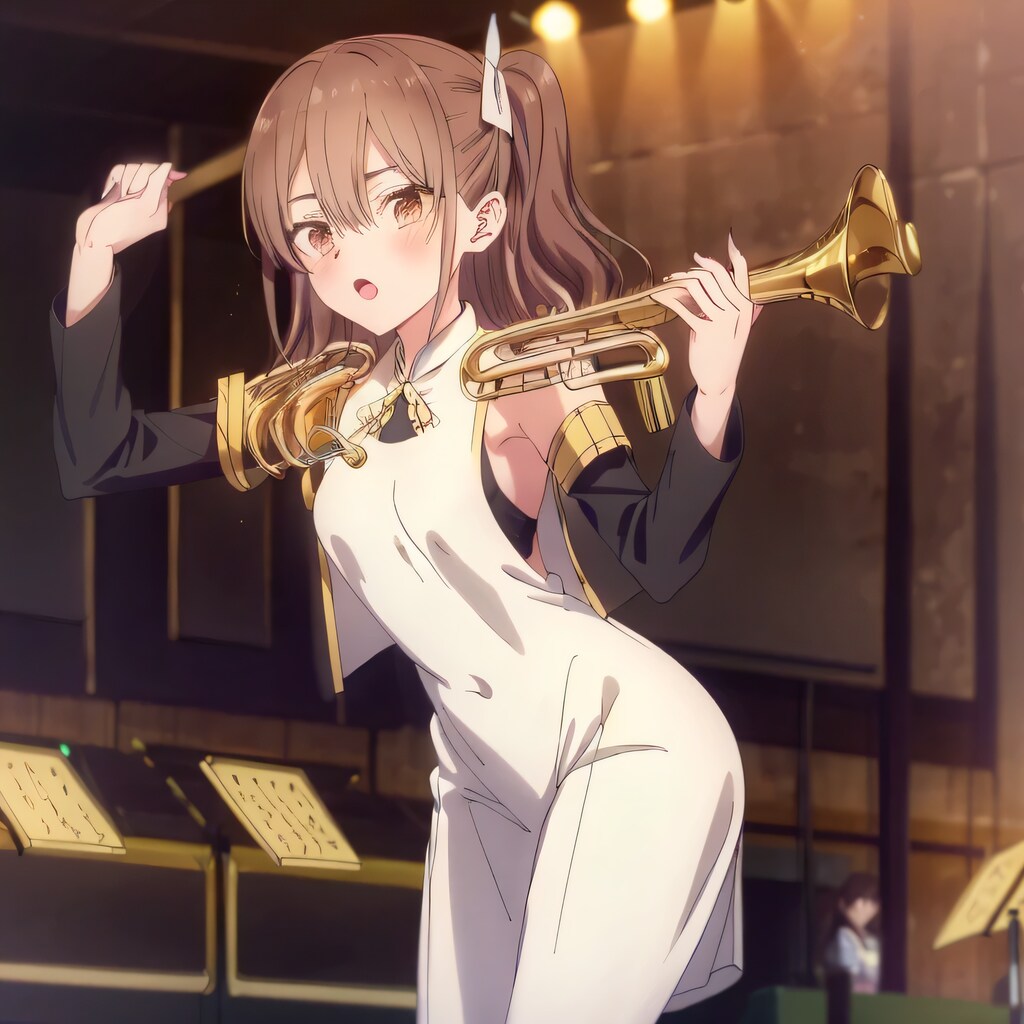 茶髪ツインテでブラスバンドの少女