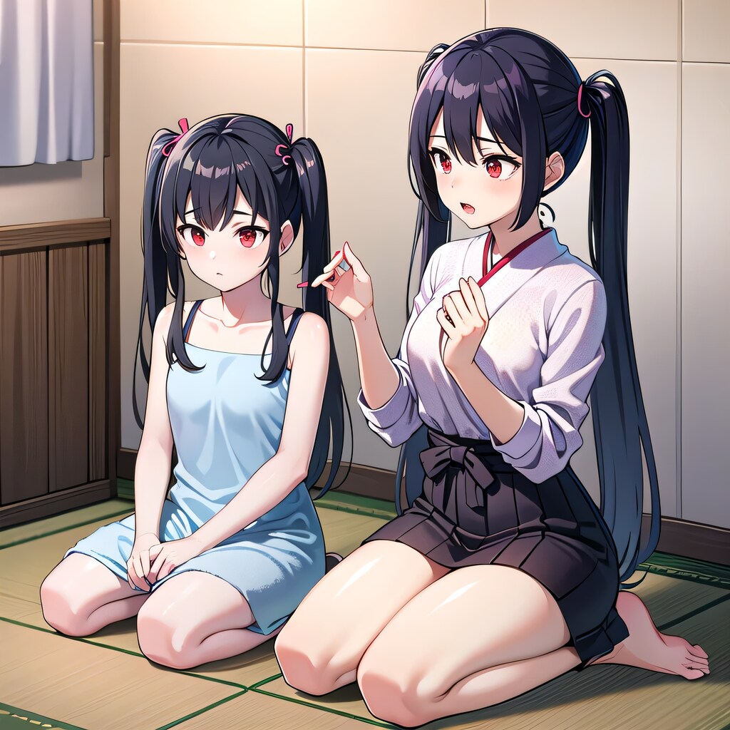 黒髪ツインテでお風呂の少女６