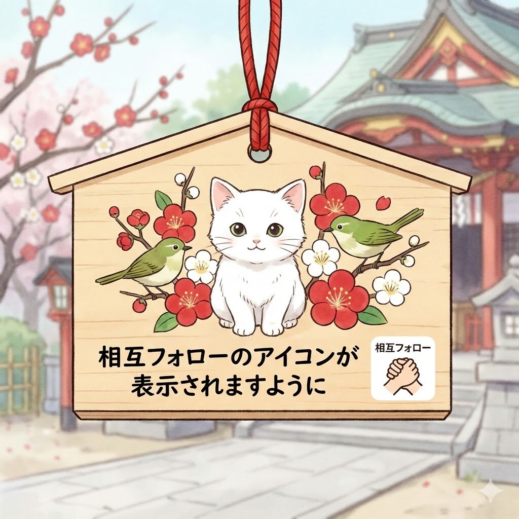 相互フォローの表示祈願