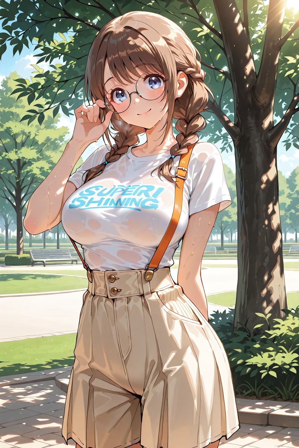 公園で私服編