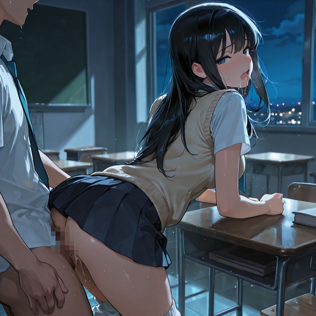 夜の学校で