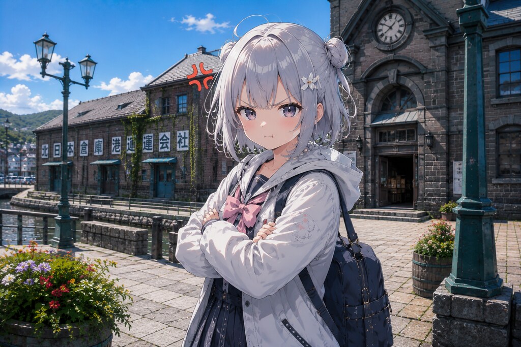 小樽市の観光地を散策する六花ちゃん