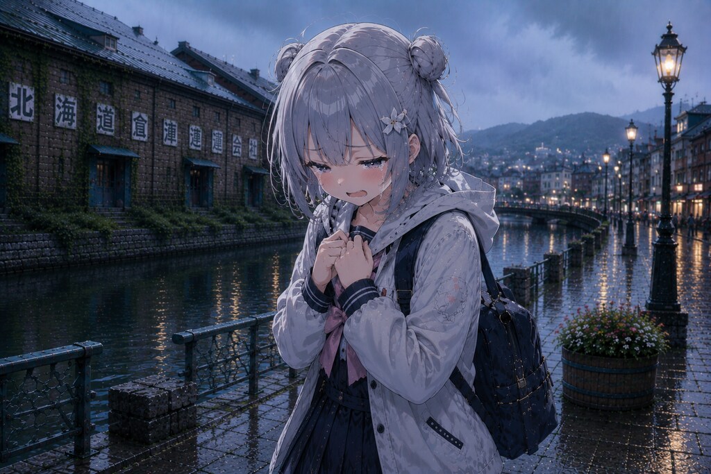 小樽市の観光地を散策する六花ちゃん