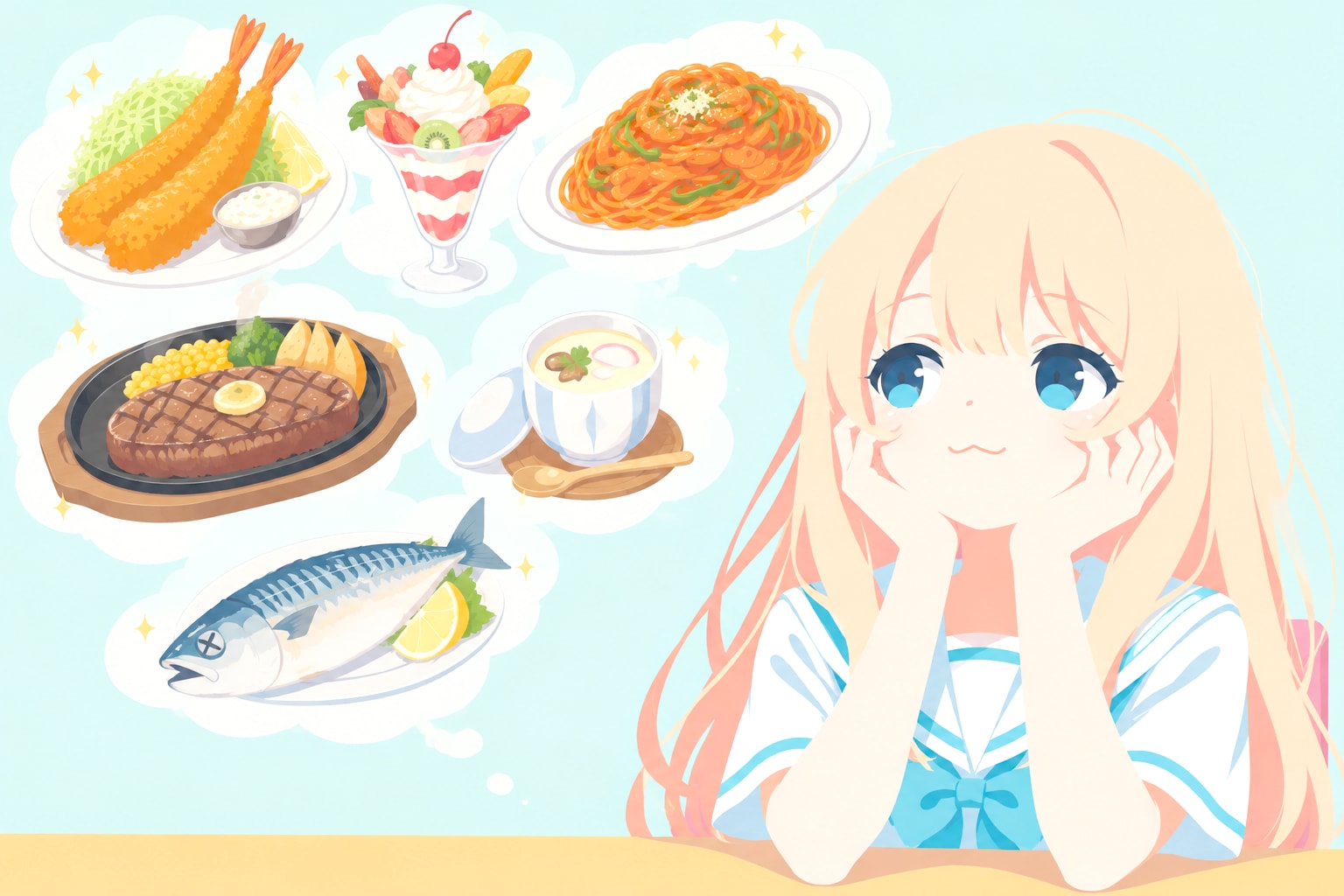 食べたいもの、い～っぱい！ | の人気AIイラスト・グラビア