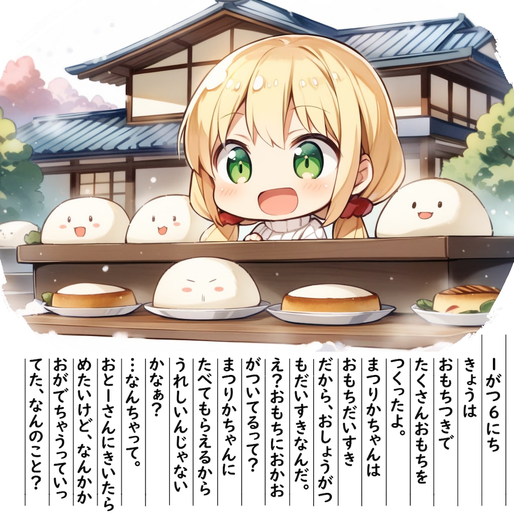 【絵日記】おもちつきです