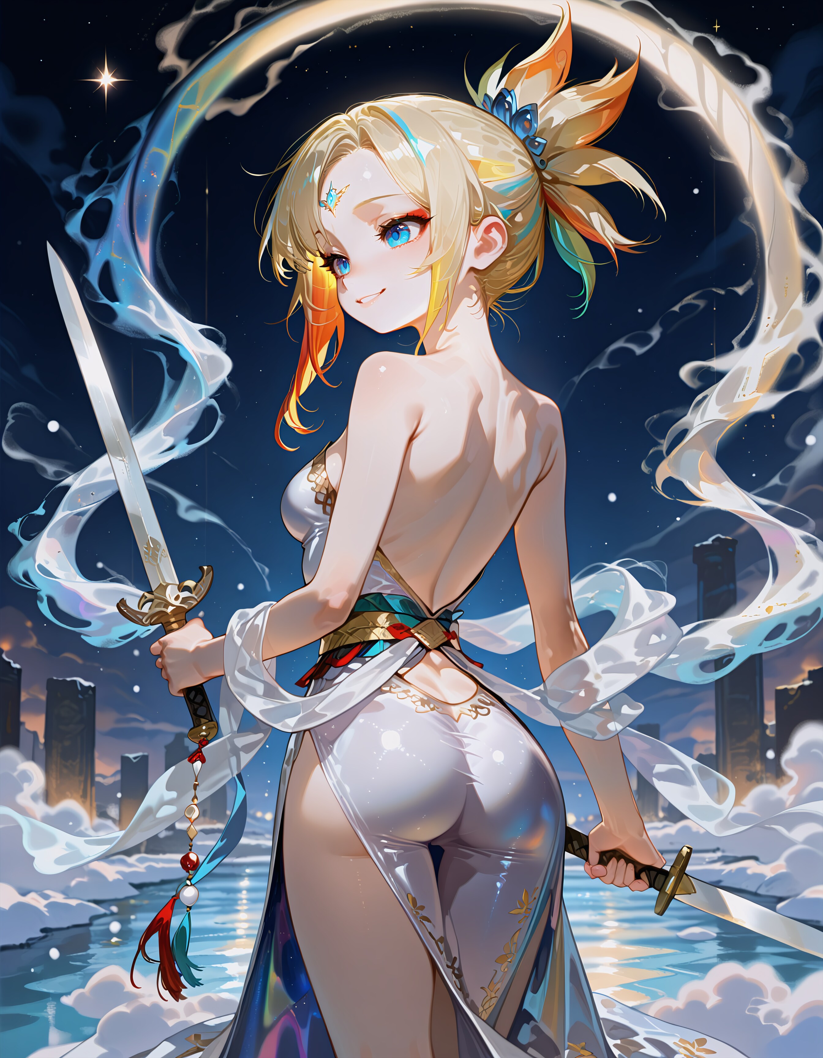 東洋風 剣の女神