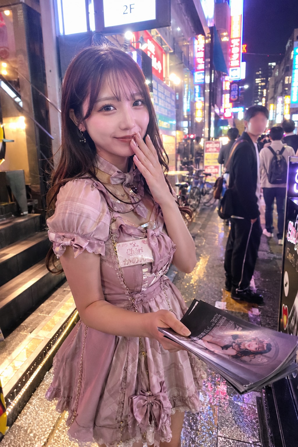 コンカフェ嬢の呼び込み風景