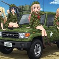 アニメキャラとランドクルーザー軍用車 3枚目