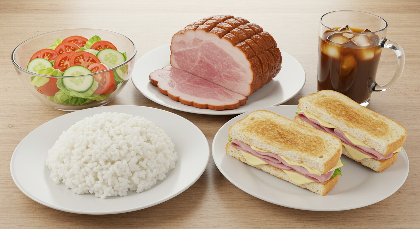 摩訶不思議食堂のハムとトマトサラダのセット | の人気AIイラスト・グラビア