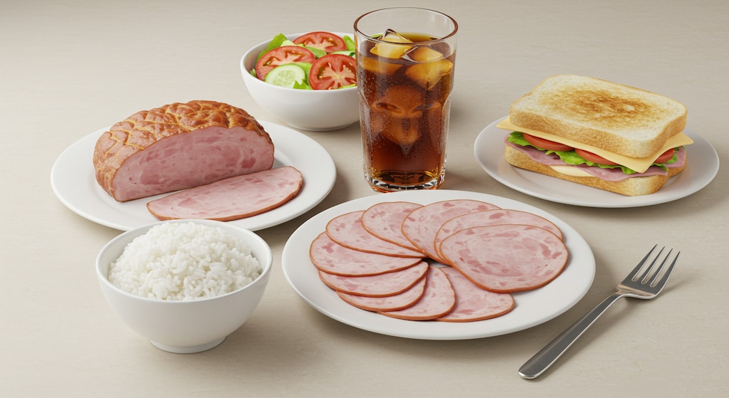 摩訶不思議食堂のハムとトマトサラダのセット