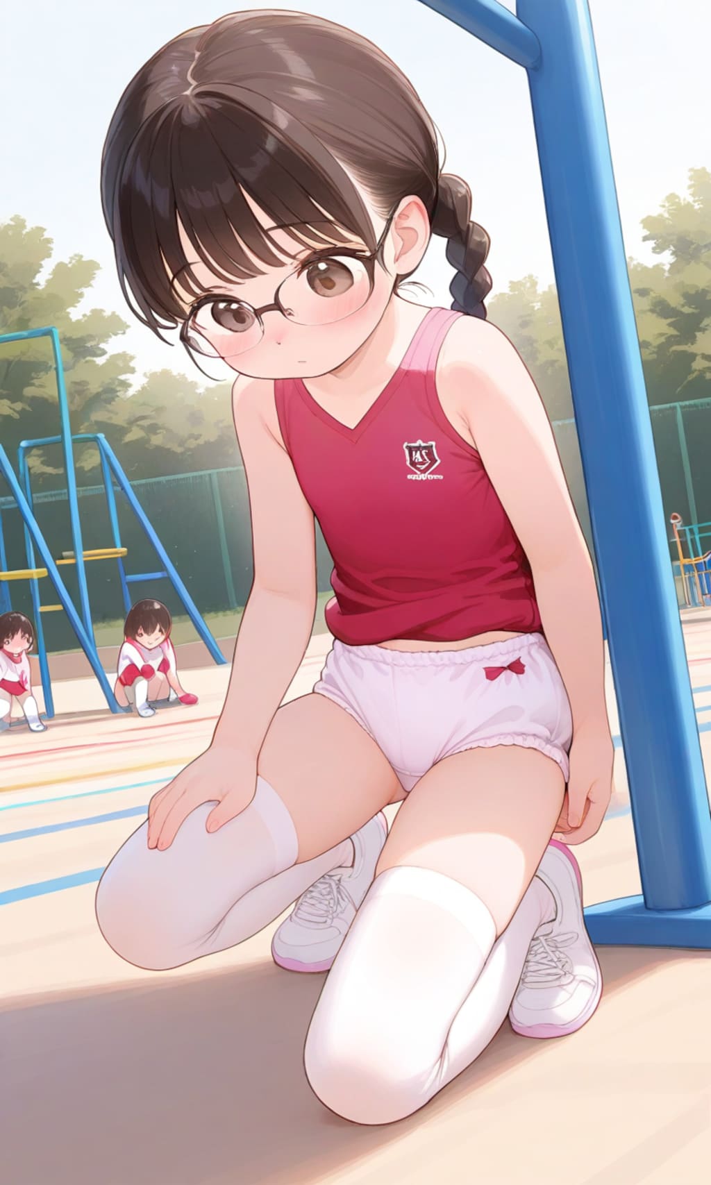 パンツ姿で元気に遊ぶロリっ娘