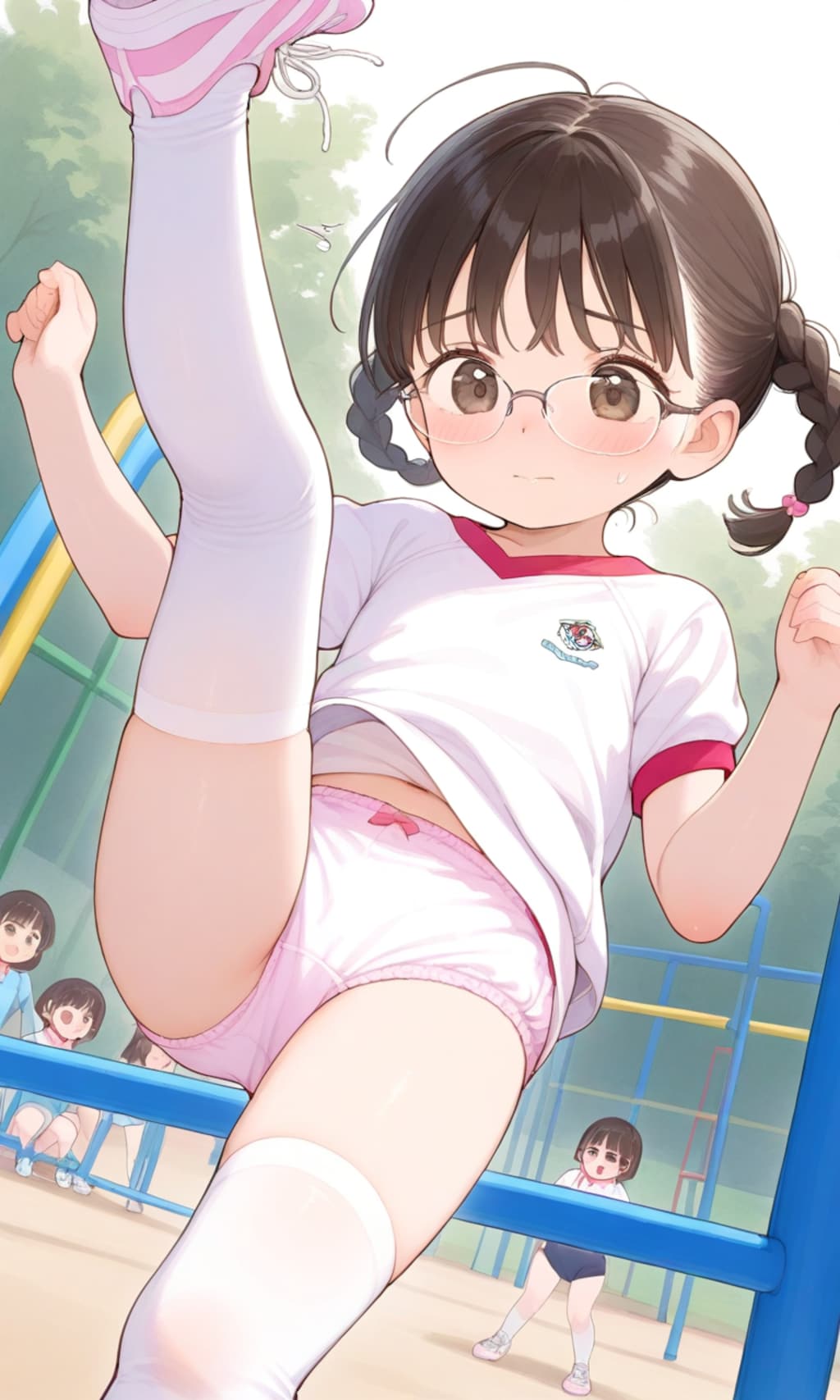 パンツ姿で元気に遊ぶロリっ娘