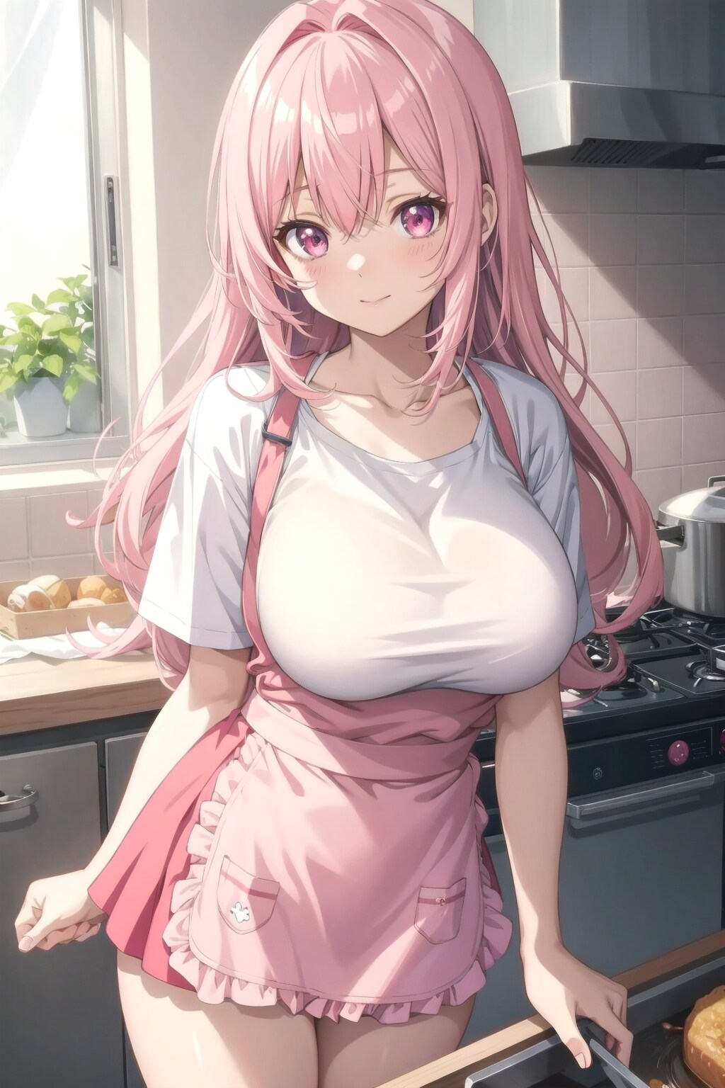 エプロンの女の子