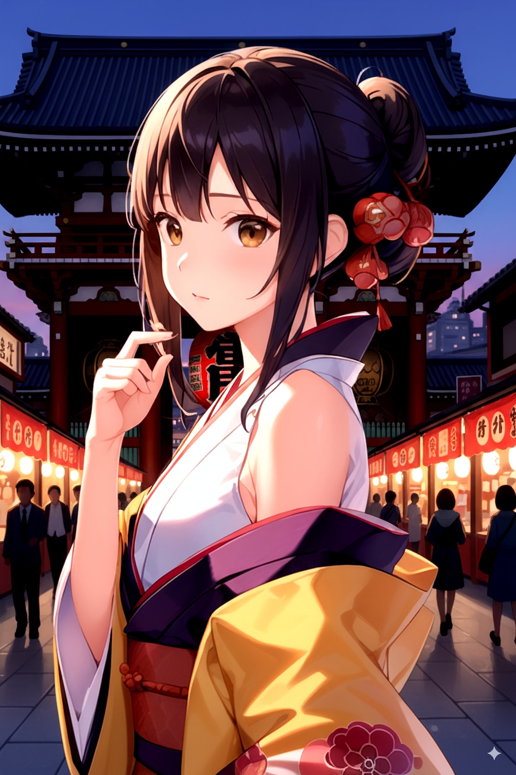 夕方の浅草寺を散歩する談みすず