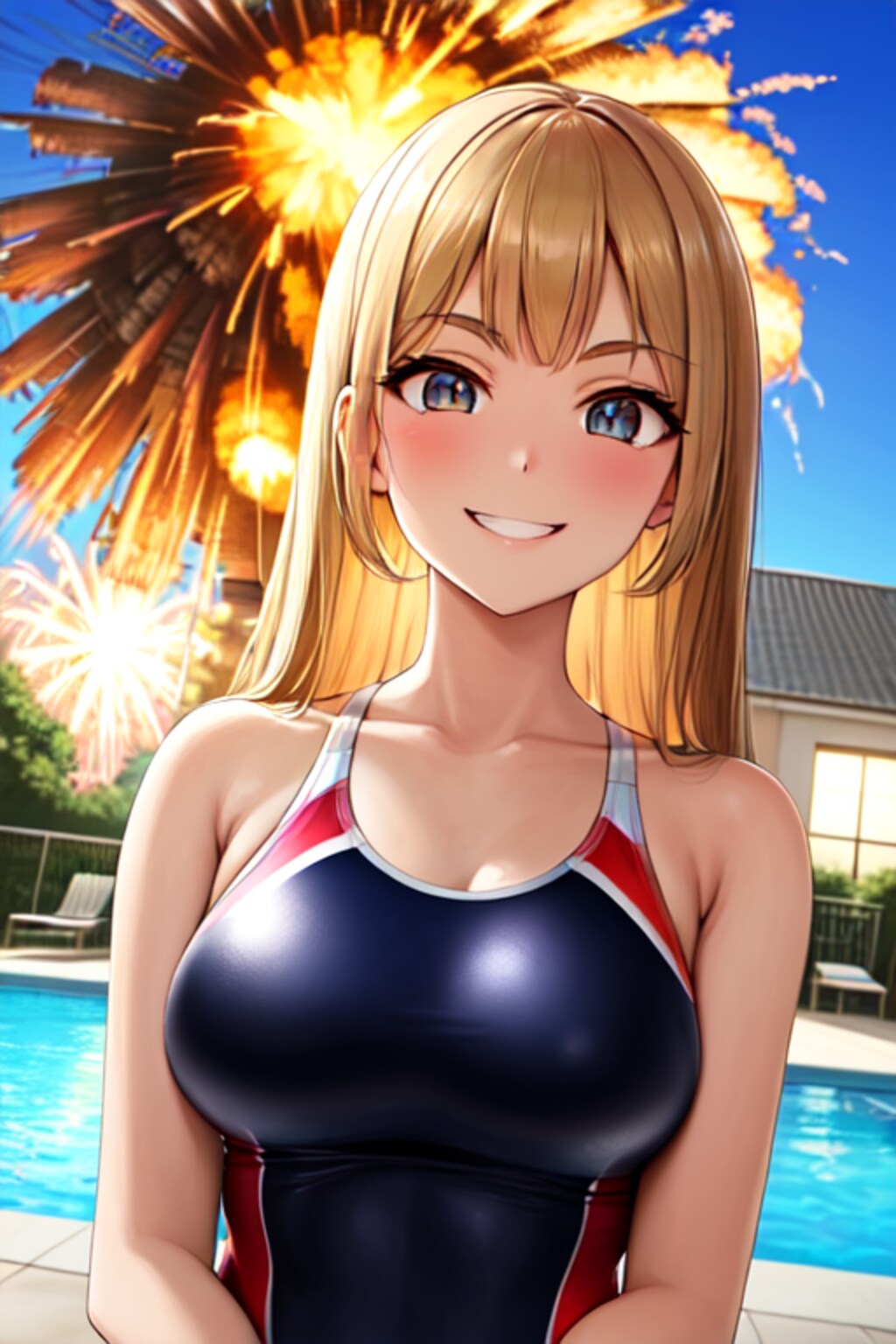 プールを覗く輩に天誅