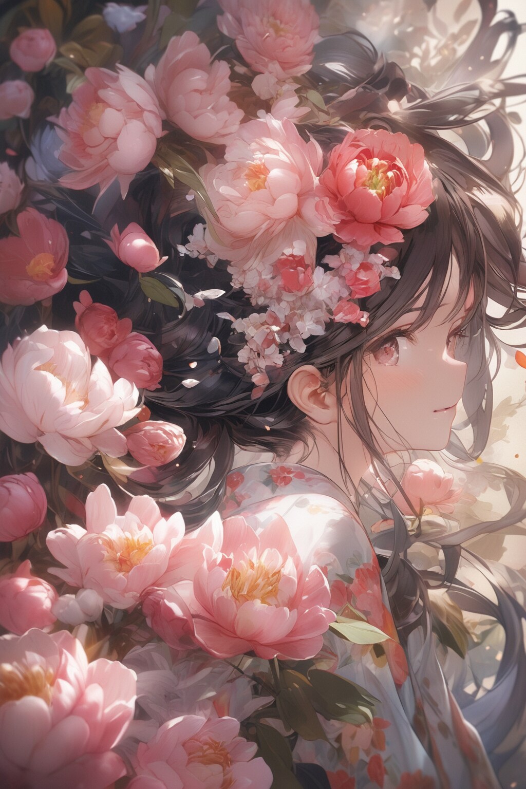 我が家の黒髪美人、牡丹姫①