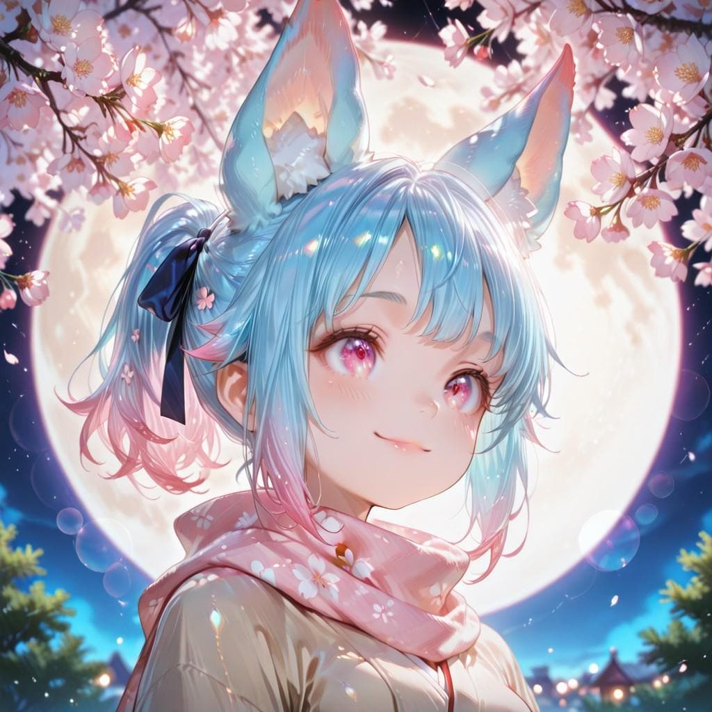 3枚）夜桜と団子