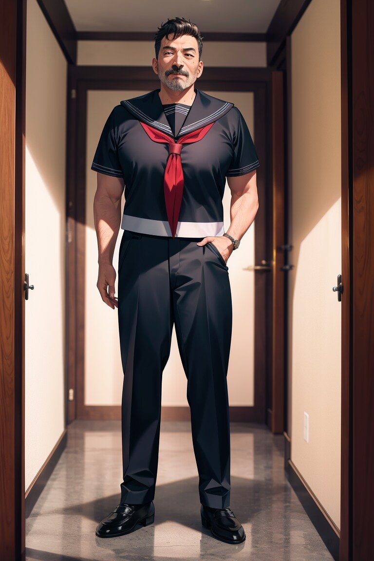 セーラー服おじさん作ろうとしたらただの水兵さんになった