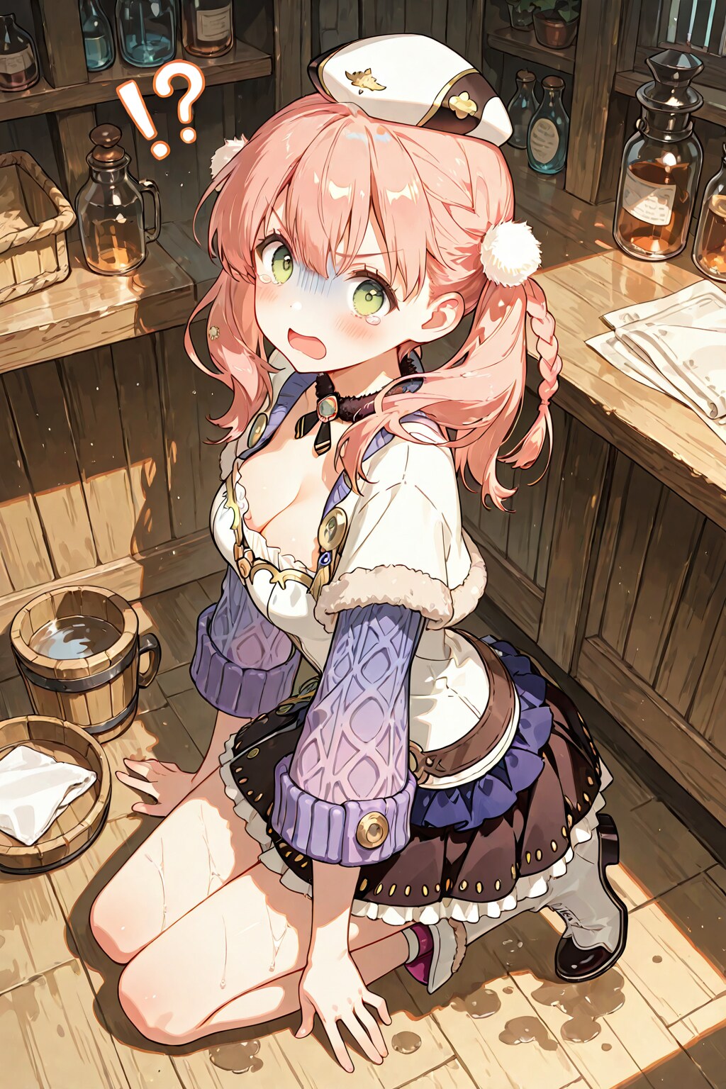 やっちゃった！『ち、違うんです！　これは漏らしたわけではなくてですね……！？』エスカ（錬金術士）