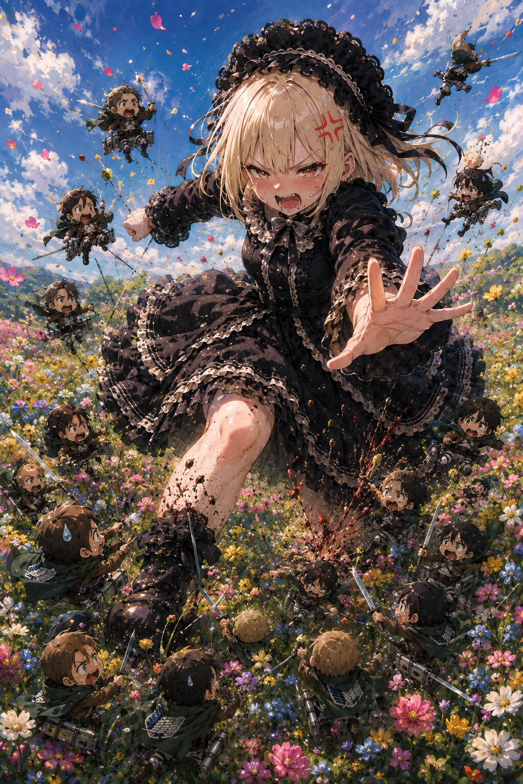 進撃のゴスロリ　花畑の戦い | の人気AIイラスト・グラビア