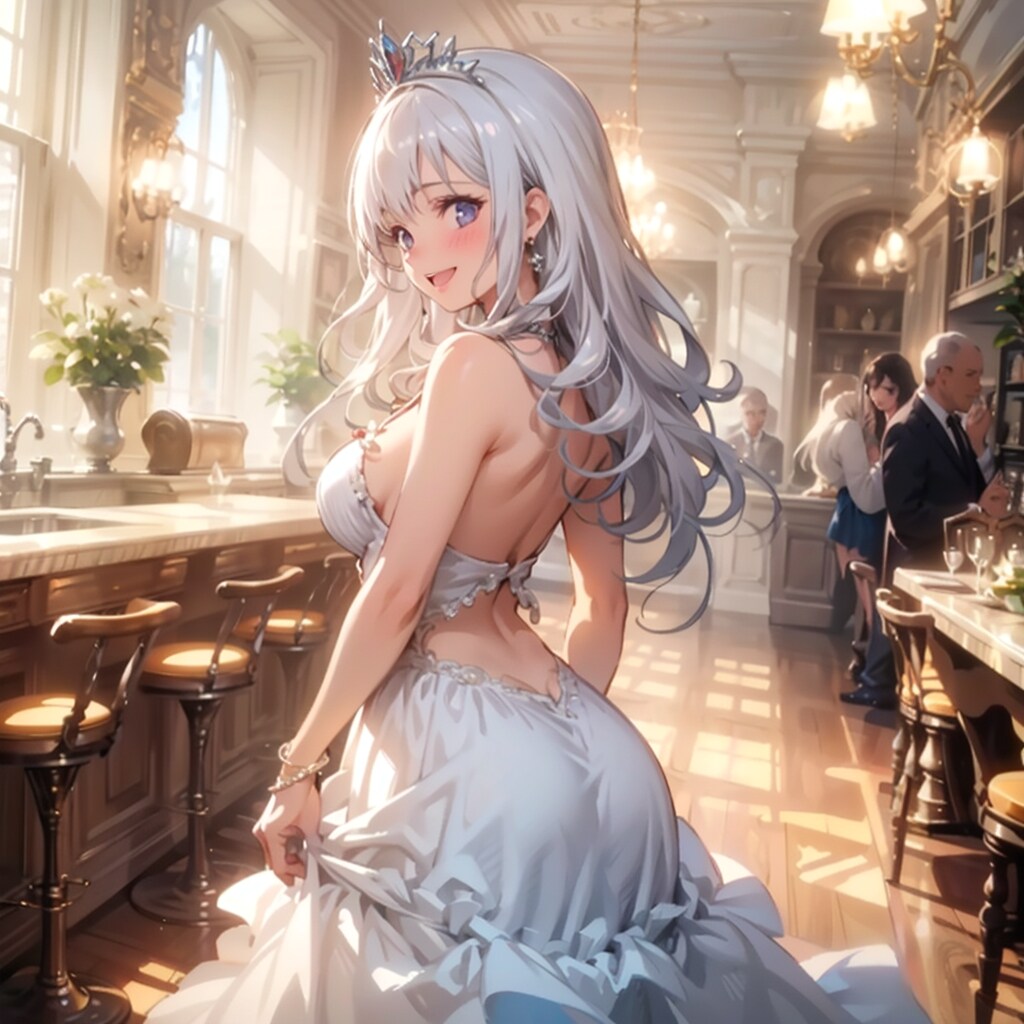 振り向く銀髪の美少女