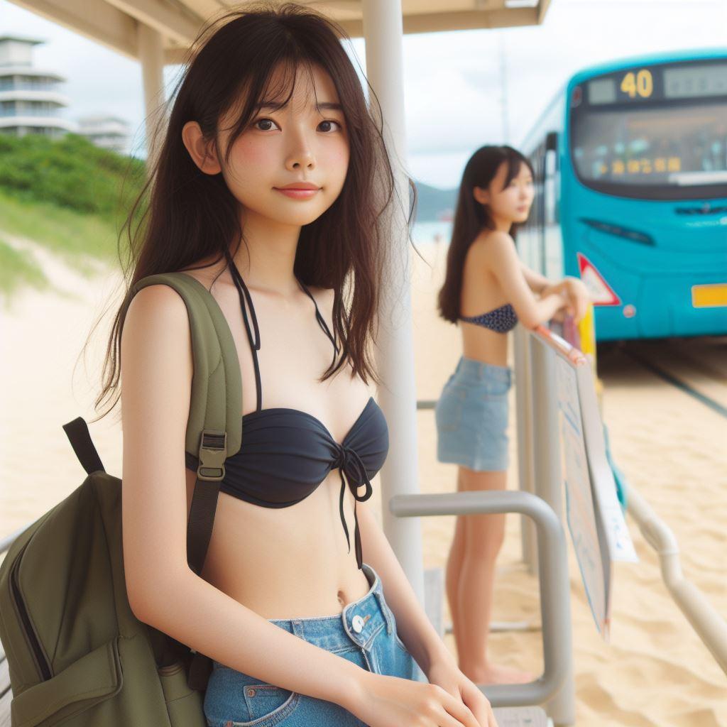 海辺のバス停