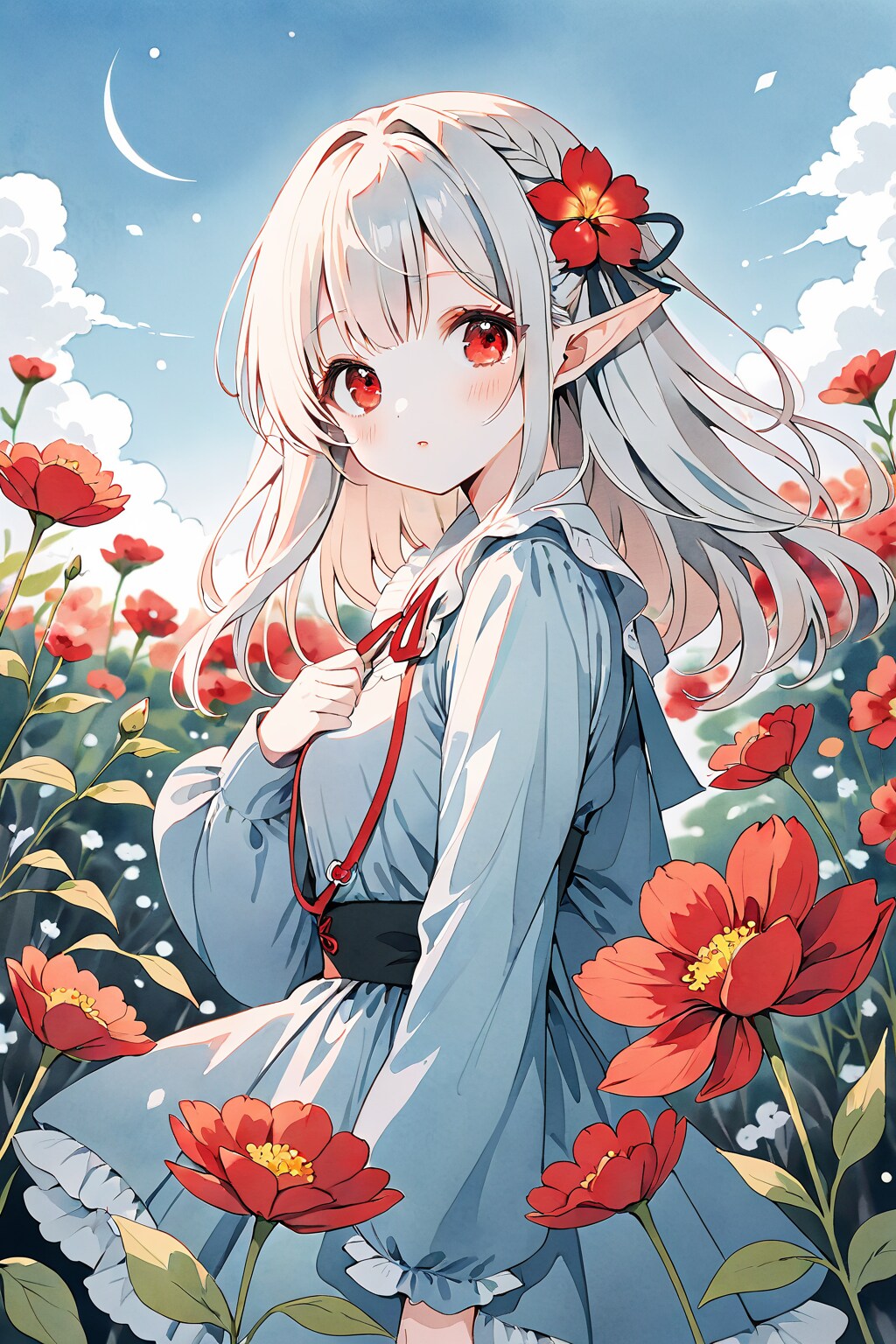 赤い瞳のエルフ