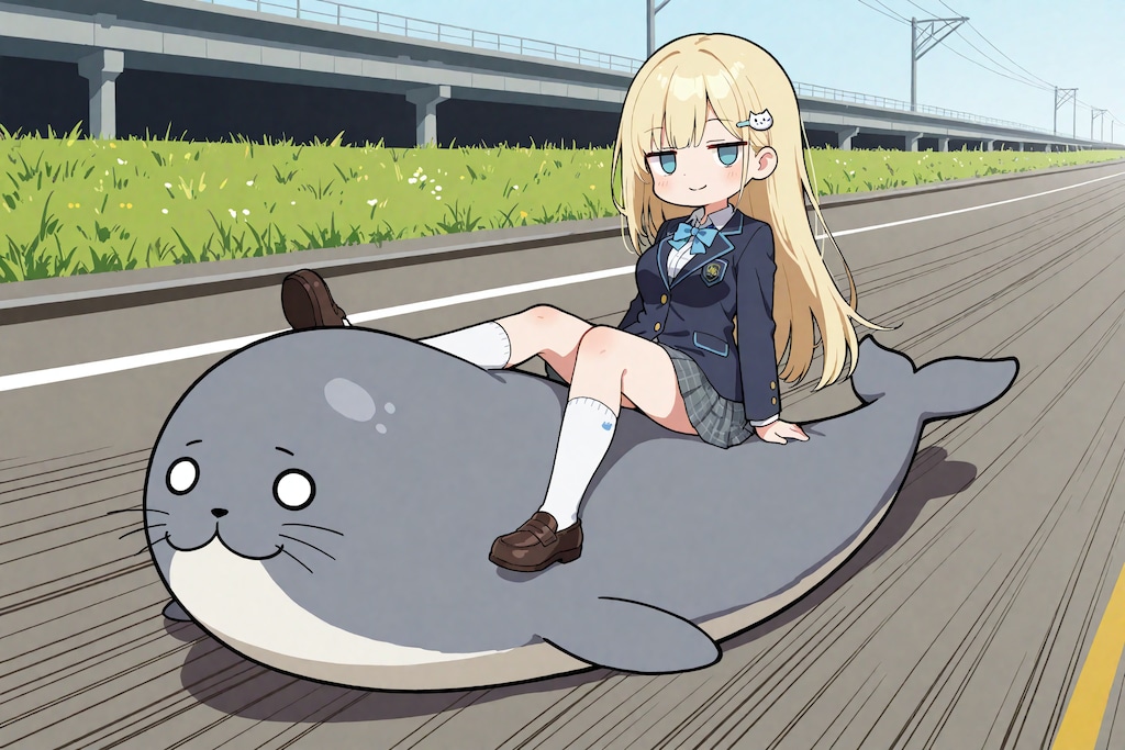 アザラシで疾走中のひまりちゃん