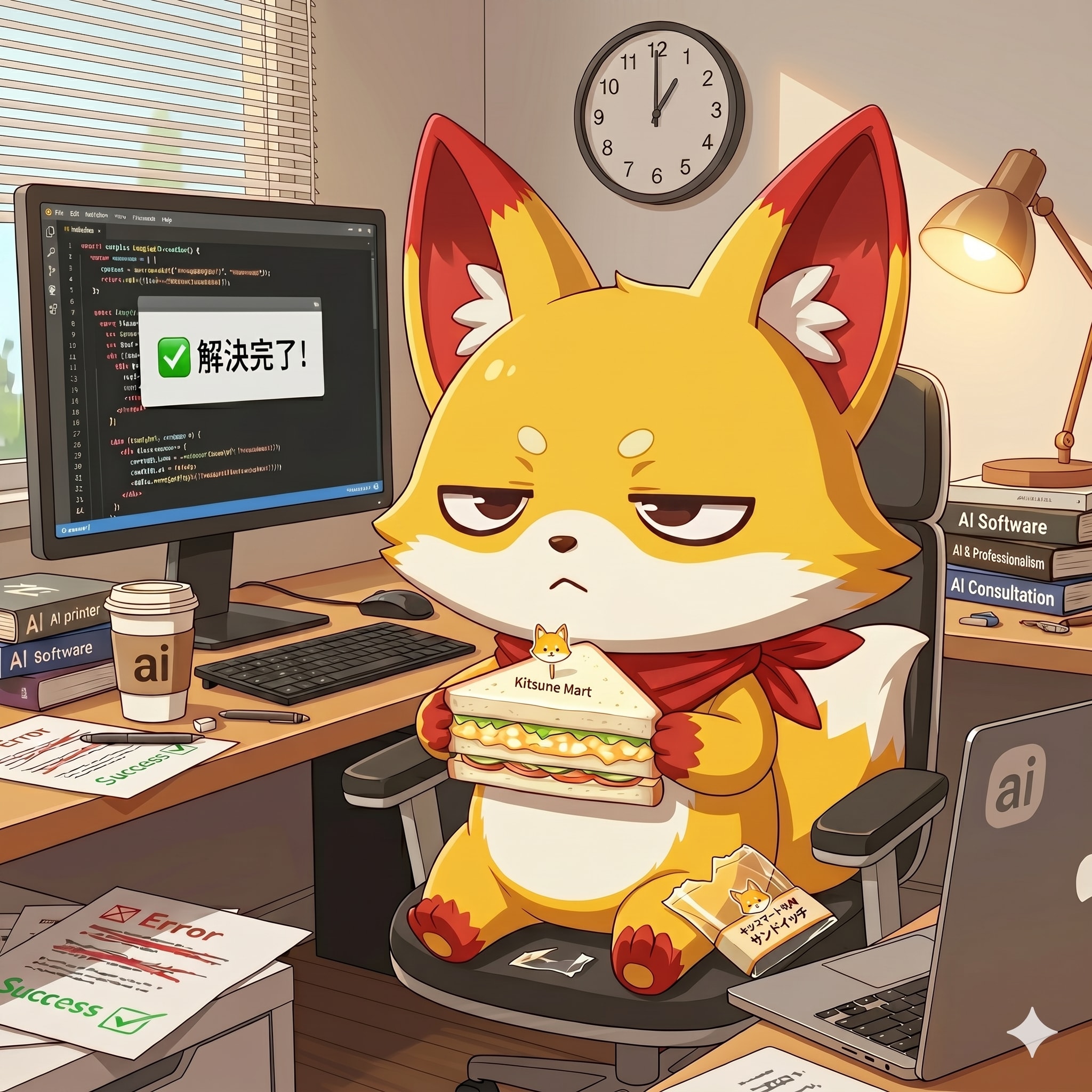 昼はコンビニサンドイッチ⋯ | の人気AIイラスト・グラビア