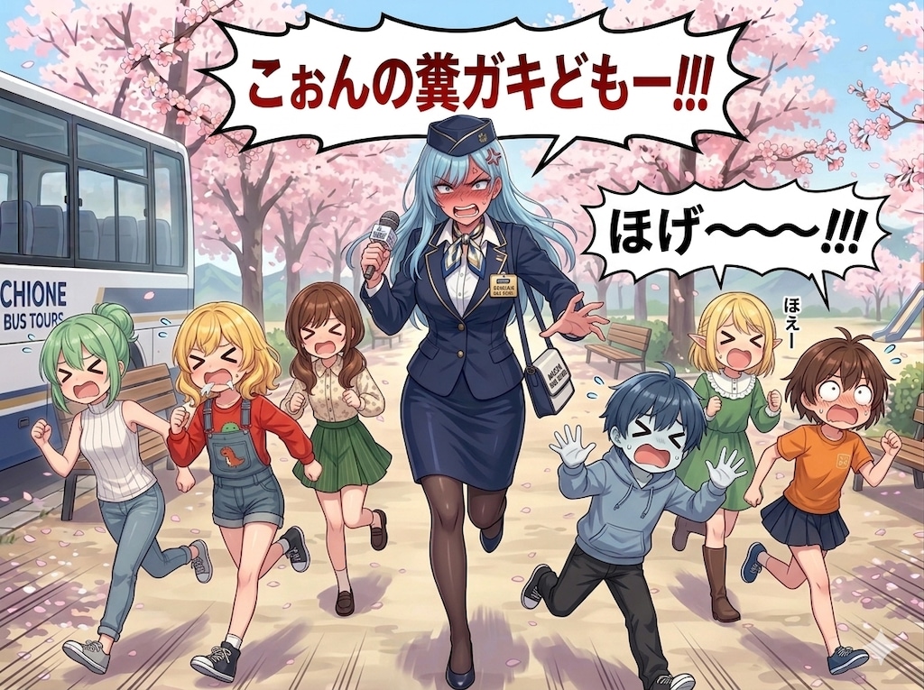 修学旅行のバスガイドさん