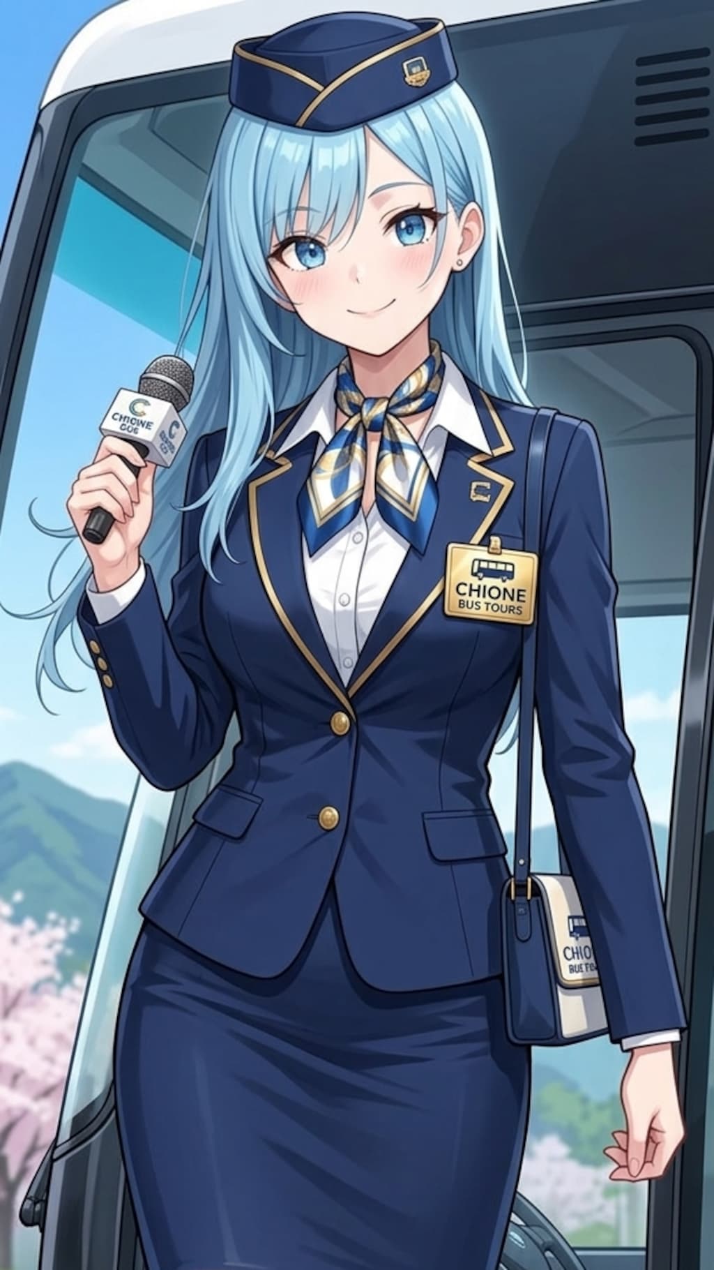 修学旅行のバスガイドさん