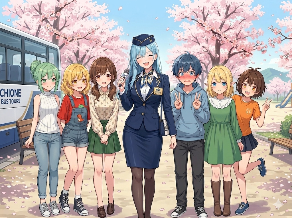 修学旅行のバスガイドさん