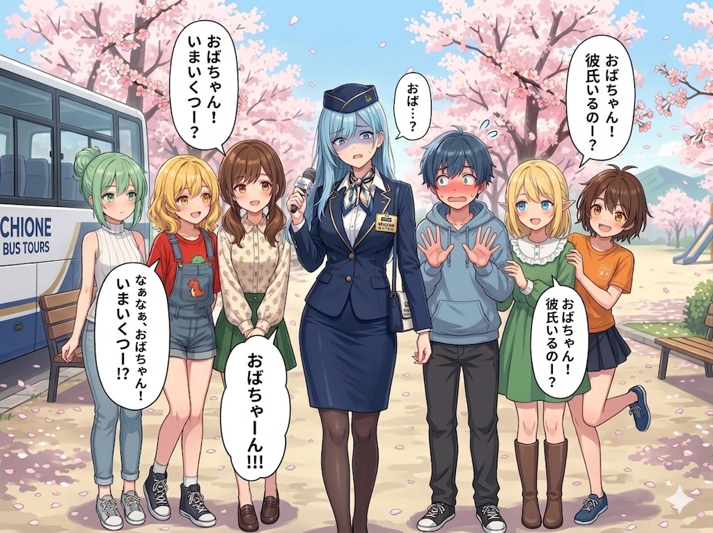 修学旅行のバスガイドさん