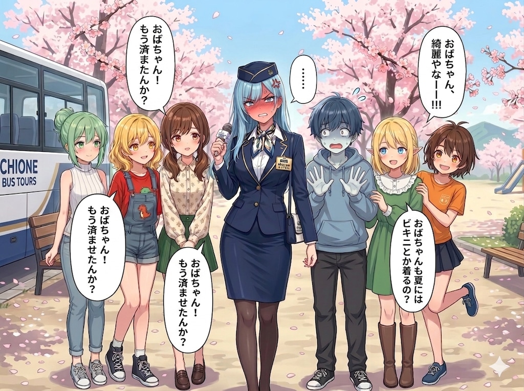 修学旅行のバスガイドさん