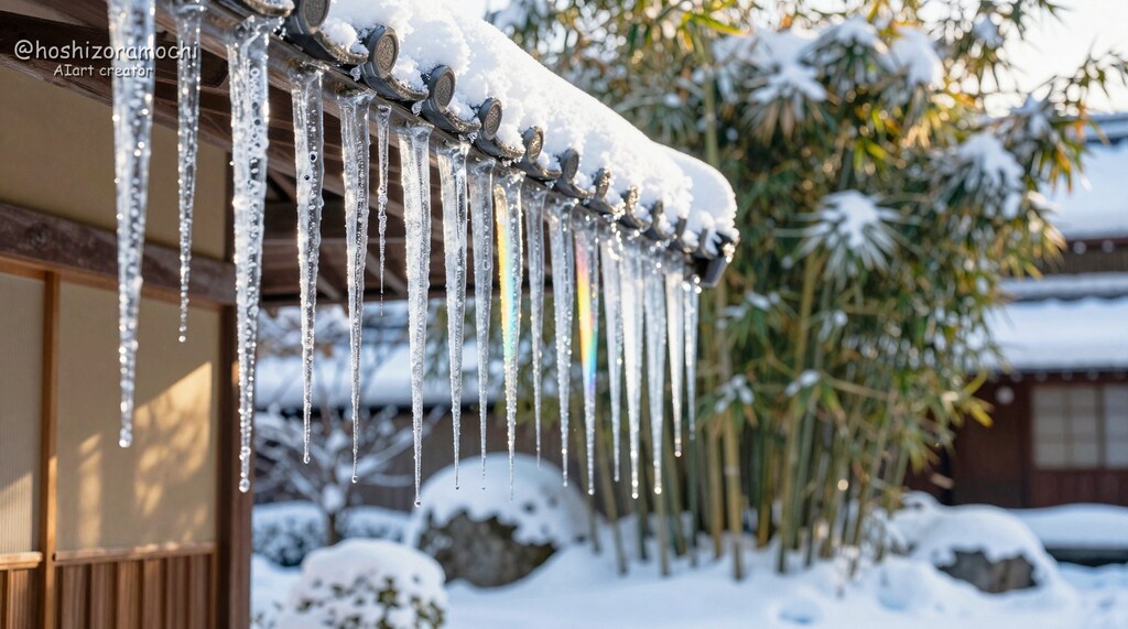 氷柱つららが彩る冬の芸術🏯