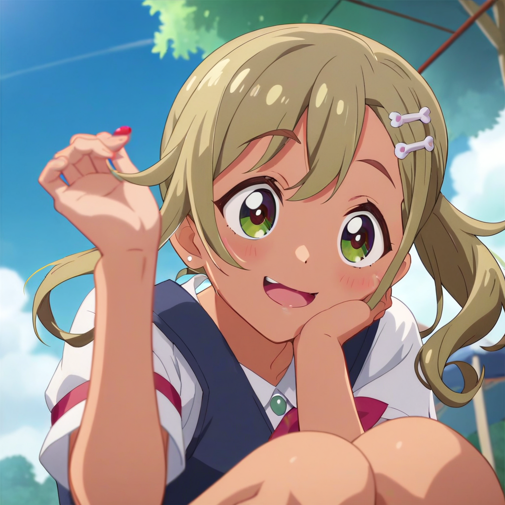 運動部の日焼けの子