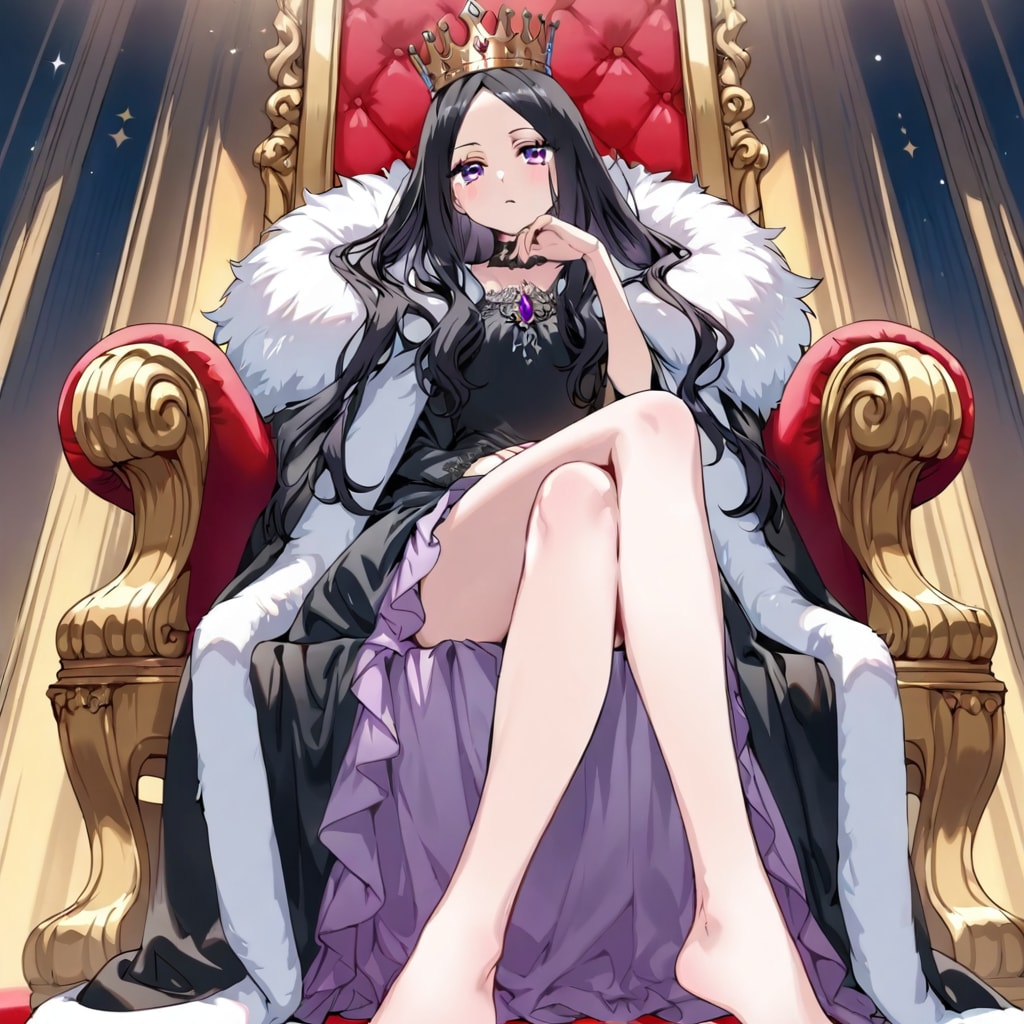 玉座に座る女王様