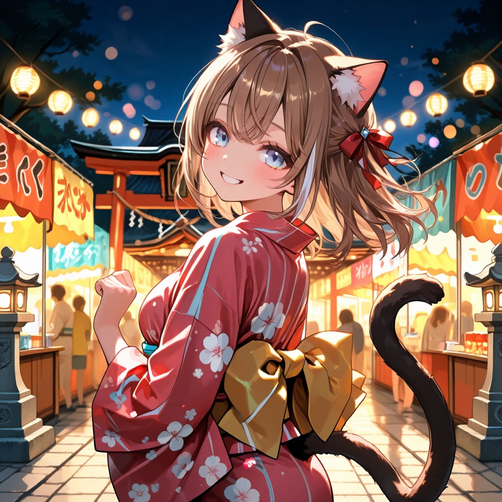 お祭り猫耳さん
