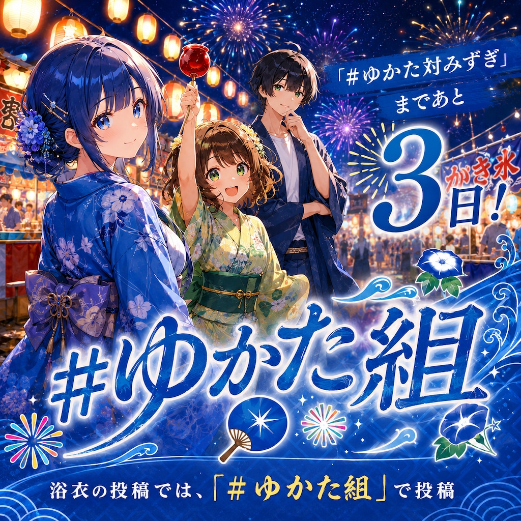 あと3日👘 #ゆかた対みずぎ