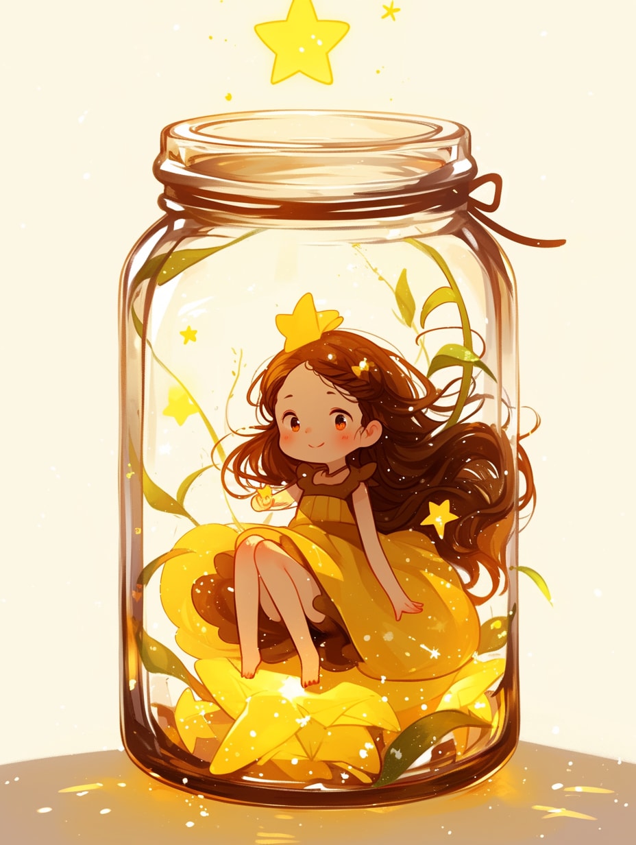 「瓶詰の少女」黄60 | の人気AIイラスト・グラビア